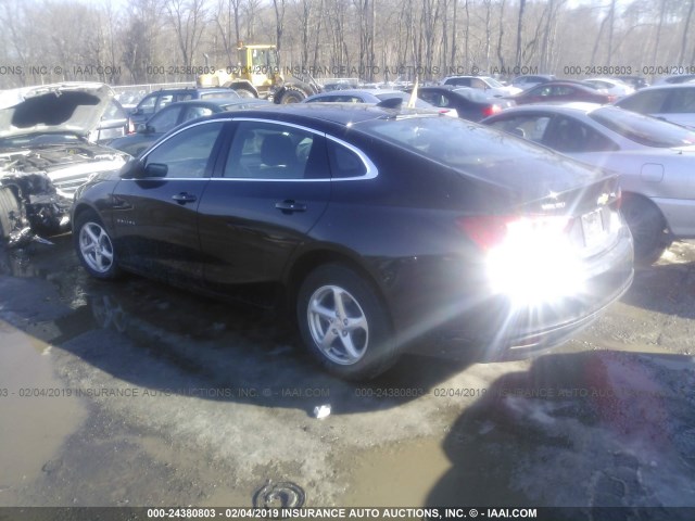 1G1ZC5STXJF190142 - 2018 CHEVROLET MALIBU LS BLACK photo 3