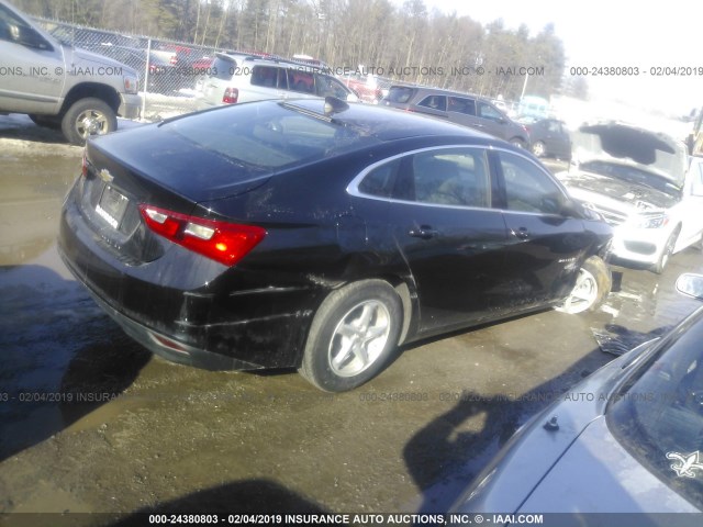1G1ZC5STXJF190142 - 2018 CHEVROLET MALIBU LS BLACK photo 4