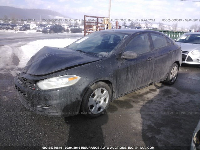 1C3CDFAA6FD363453 - 2015 DODGE DART SE BLACK photo 2