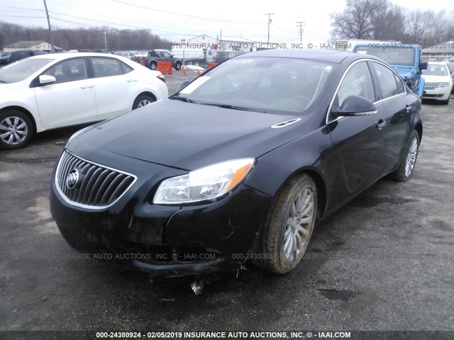 2G4GS5EV8D9151234 - 2013 BUICK REGAL PREMIUM BLACK photo 2