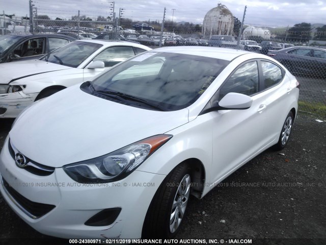 5NPDH4AE2BH029033 - 2011 HYUNDAI ELANTRA GLS/LIMITED WHITE photo 2