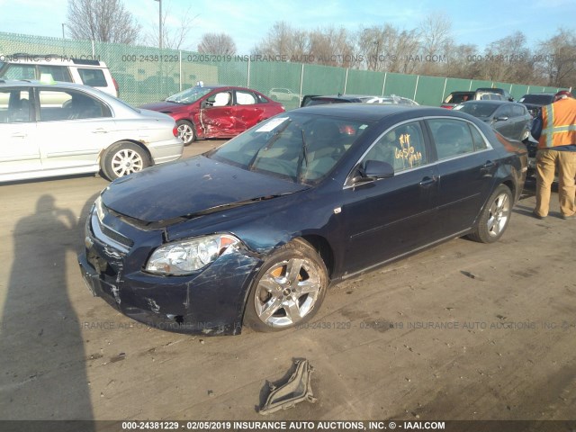 1G1ZH57B48F163370 - 2008 CHEVROLET MALIBU 1LT BLUE photo 2