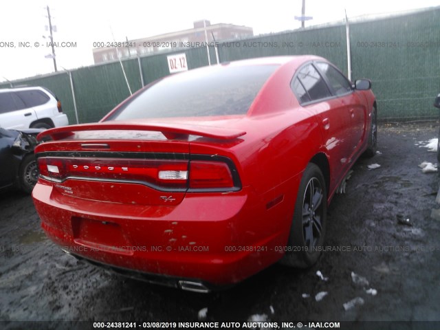 2C3CDXDT8EH372109 - 2014 DODGE CHARGER R/T RED photo 4