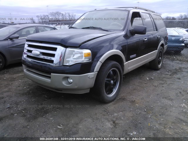 1FMFU17508LA22267 - 2008 FORD EXPEDITION EDDIE BAUER BLACK photo 2