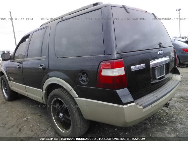 1FMFU17508LA22267 - 2008 FORD EXPEDITION EDDIE BAUER BLACK photo 3