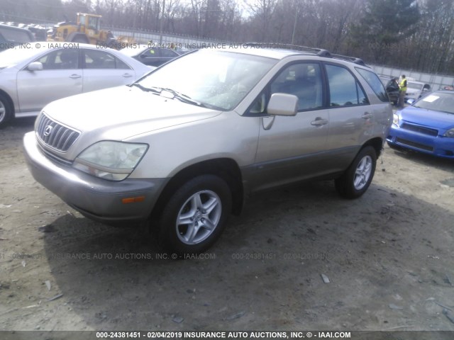 JTJGF10U020123206 - 2002 LEXUS RX 300 GOLD photo 2