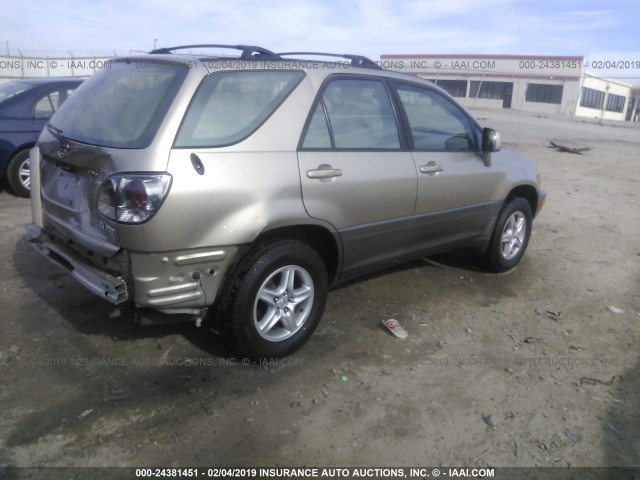 JTJGF10U020123206 - 2002 LEXUS RX 300 GOLD photo 4