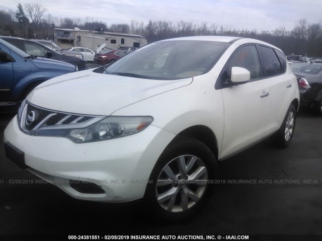 JN8AZ1MW5CW207777 - 2012 NISSAN MURANO S/SL/LE WHITE photo 2