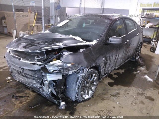 1C3CDFBB8ED830829 - 2014 DODGE DART SXT GRAY photo 2