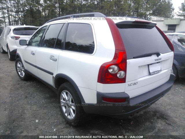 YV1CZ911351138061 - 2005 VOLVO XC90 T6 WHITE photo 3