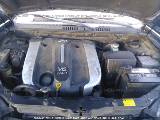 KM8SC73E34U583545 - 2004 HYUNDAI SANTA FE GLS/LX BLACK photo 10