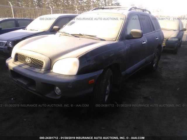 KM8SC73E34U583545 - 2004 HYUNDAI SANTA FE GLS/LX BLACK photo 2