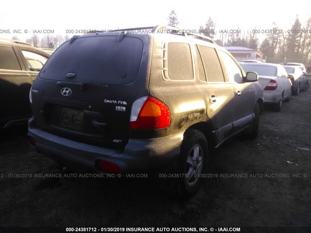 KM8SC73E34U583545 - 2004 HYUNDAI SANTA FE GLS/LX BLACK photo 4