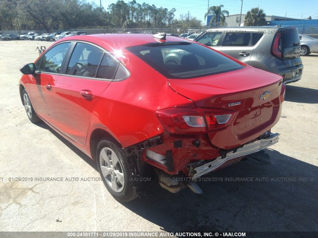 1G1BC5SM1J7126687 - 2018 CHEVROLET CRUZE LS RED photo 3