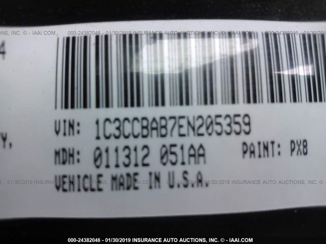 1C3CCBAB7EN205359 - 2014 CHRYSLER 200 LX BLACK photo 9