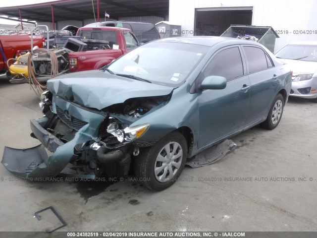 1NXBU40E79Z160474 - 2009 TOYOTA COROLLA S/LE/XLE BLUE photo 2