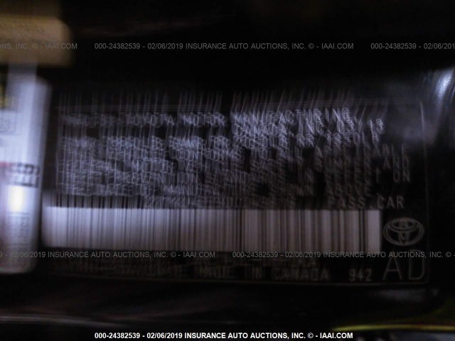 2T1KU4EE9DC049816 - 2013 TOYOTA COROLLA MATRIX  BLACK photo 9