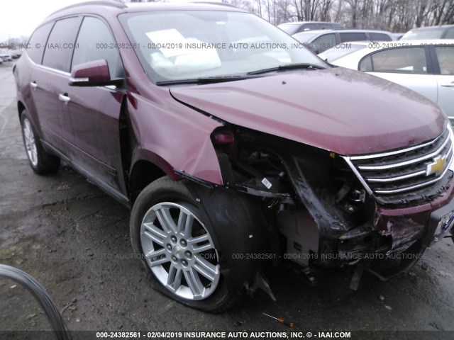 1GNKRGKD7FJ335578 - 2015 CHEVROLET TRAVERSE LT MAROON photo 1