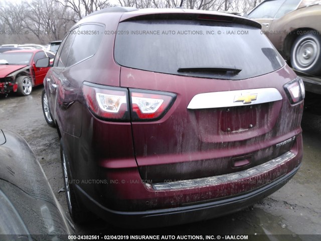 1GNKRGKD7FJ335578 - 2015 CHEVROLET TRAVERSE LT MAROON photo 3