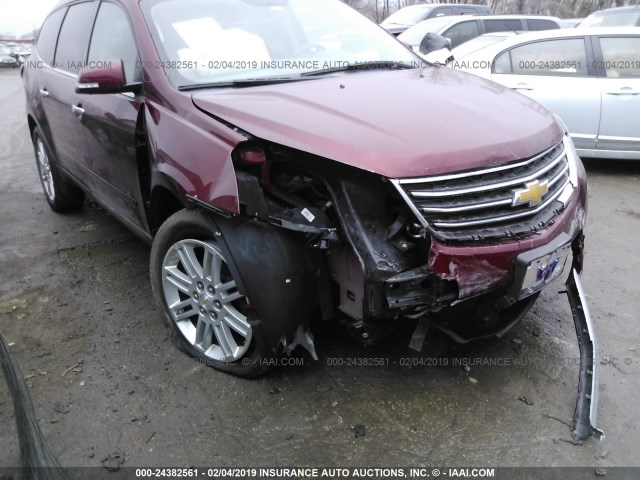 1GNKRGKD7FJ335578 - 2015 CHEVROLET TRAVERSE LT MAROON photo 6