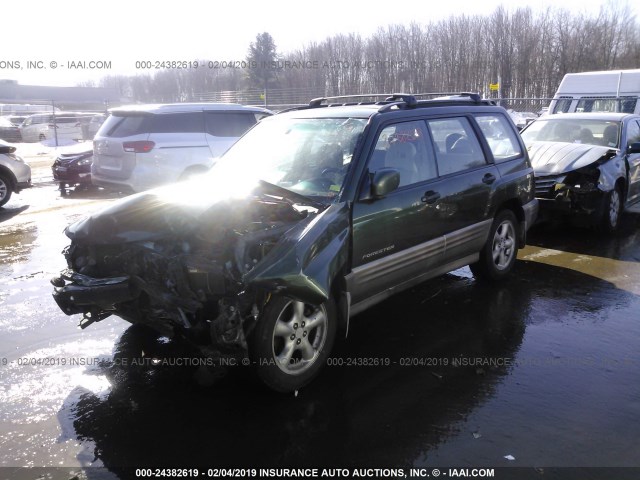 JF1SF65572H730559 - 2002 SUBARU FORESTER S GREEN photo 2