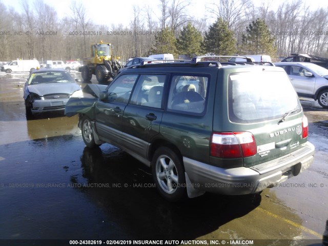 JF1SF65572H730559 - 2002 SUBARU FORESTER S GREEN photo 3