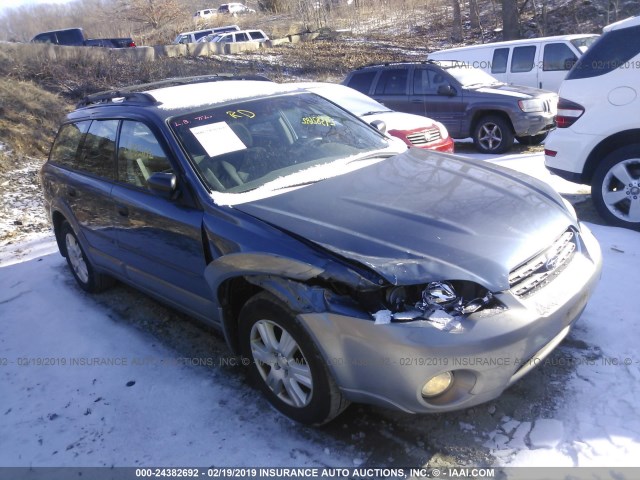 4S4BP61C357332024 - 2005 SUBARU LEGACY OUTBACK 2.5I BLUE photo 1