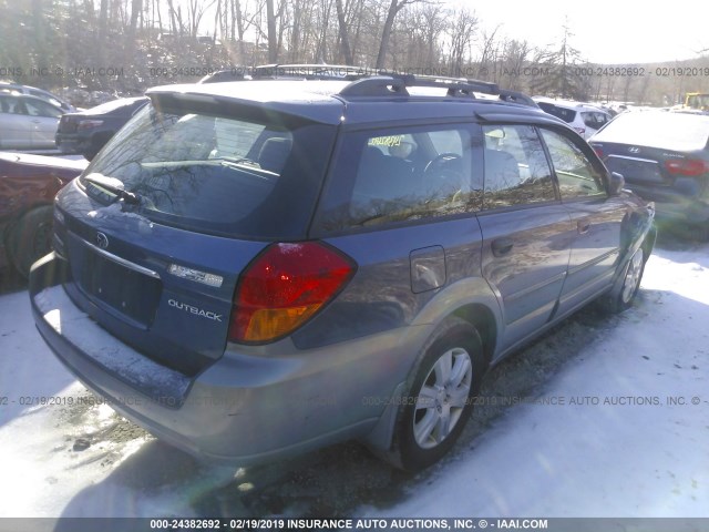 4S4BP61C357332024 - 2005 SUBARU LEGACY OUTBACK 2.5I BLUE photo 4