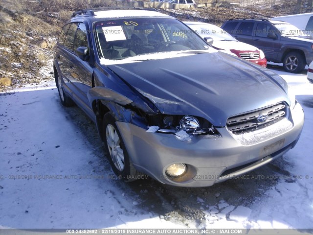 4S4BP61C357332024 - 2005 SUBARU LEGACY OUTBACK 2.5I BLUE photo 6