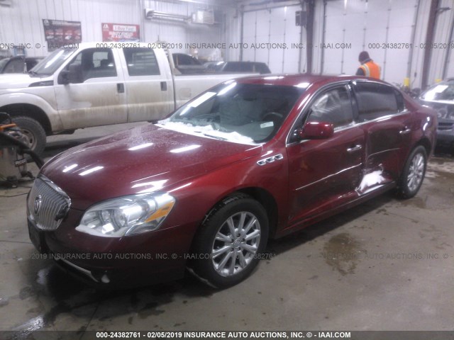 1G4HJ5EM1BU134385 - 2011 BUICK LUCERNE CXL RED photo 2