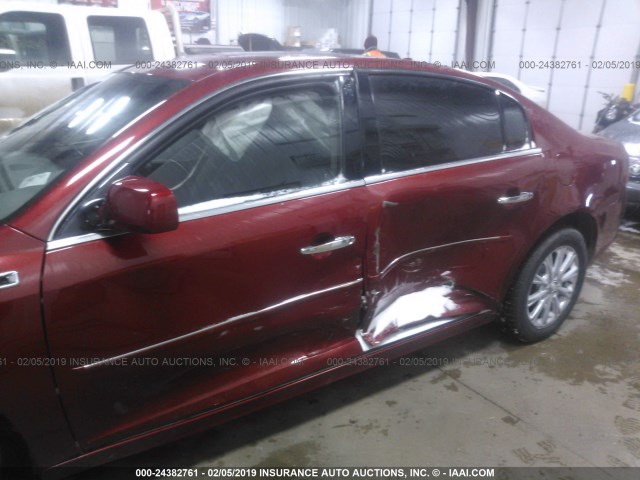 1G4HJ5EM1BU134385 - 2011 BUICK LUCERNE CXL RED photo 6