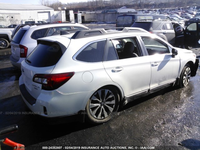 4S4BSENC0G3315260 - 2016 SUBARU OUTBACK 3.6R LIMITED WHITE photo 4