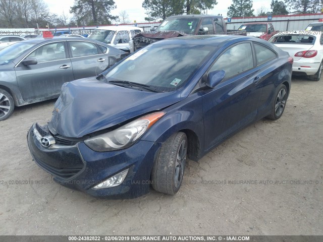 KMHDH6AE1DU010201 - 2013 HYUNDAI ELANTRA COUPE GS/SE BLUE photo 2