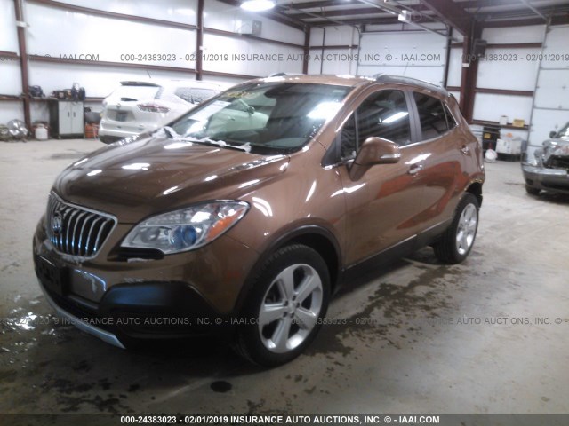 KL4CJASB7GB742077 - 2016 BUICK ENCORE BROWN photo 2