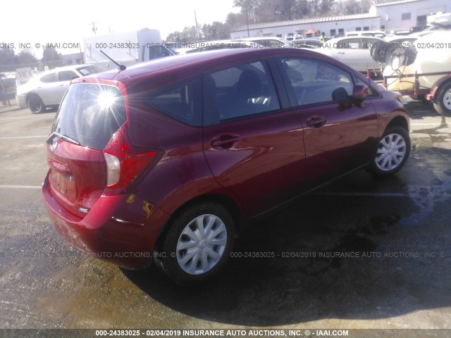 3N1CE2CP5EL416531 - 2014 NISSAN VERSA NOTE S/S PLUS/SV/SL RED photo 4