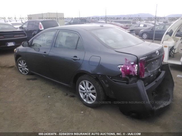 1NXBU4EE5AZ181563 - 2010 TOYOTA COROLLA S/LE/XLE GRAY photo 3