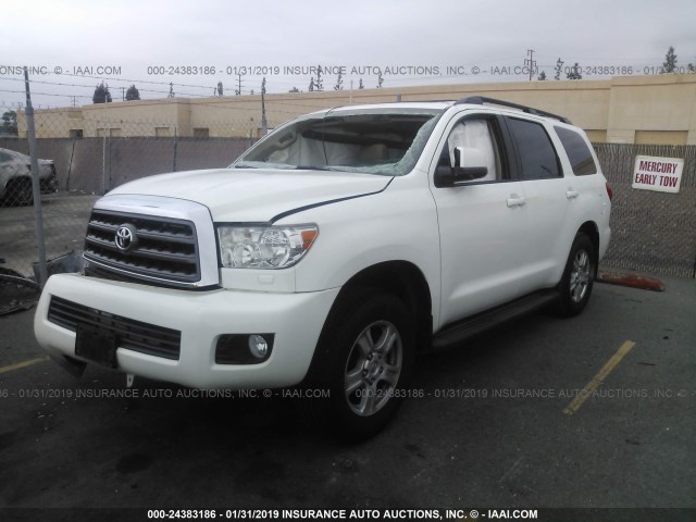 5TDZY5G16FS057708 - 2015 TOYOTA SEQUOIA SR5 WHITE photo 2