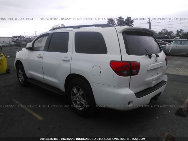 5TDZY5G16FS057708 - 2015 TOYOTA SEQUOIA SR5 WHITE photo 3