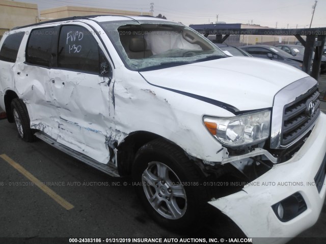 5TDZY5G16FS057708 - 2015 TOYOTA SEQUOIA SR5 WHITE photo 6