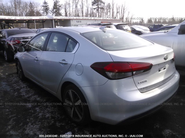 3KPFL4A86HE054516 - 2017 KIA FORTE EX SILVER photo 3