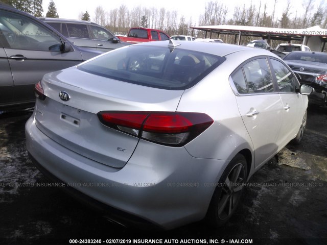 3KPFL4A86HE054516 - 2017 KIA FORTE EX SILVER photo 4