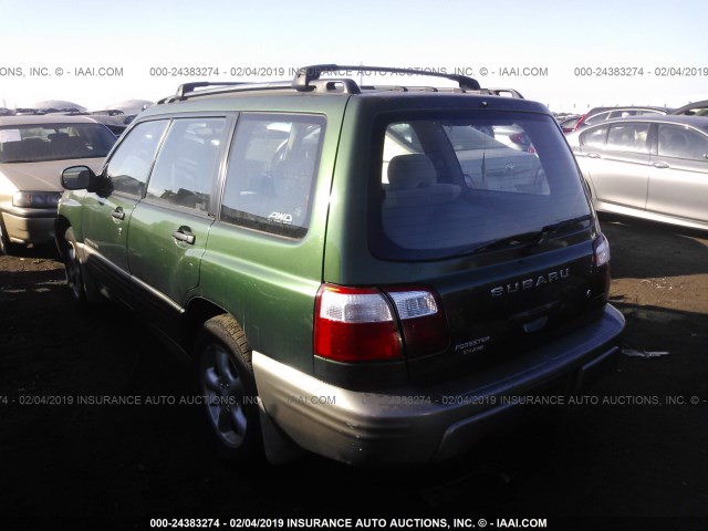 JF1SF65542H743933 - 2002 SUBARU FORESTER S GREEN photo 3