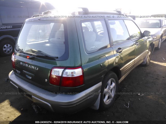 JF1SF65542H743933 - 2002 SUBARU FORESTER S GREEN photo 4