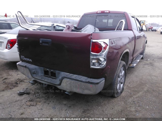 5TFRV54148X056941 - 2008 TOYOTA TUNDRA DOUBLE CAB/DOUBLE CAB SR5 RED photo 4