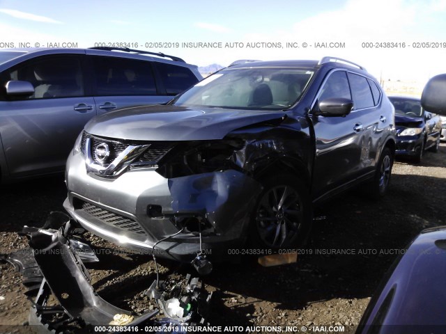 5N1AT2MTXGC745984 - 2016 NISSAN ROGUE S/SL/SV GRAY photo 2