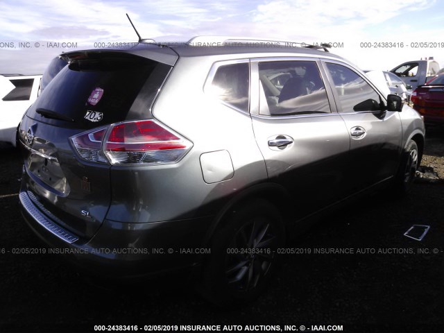 5N1AT2MTXGC745984 - 2016 NISSAN ROGUE S/SL/SV GRAY photo 4