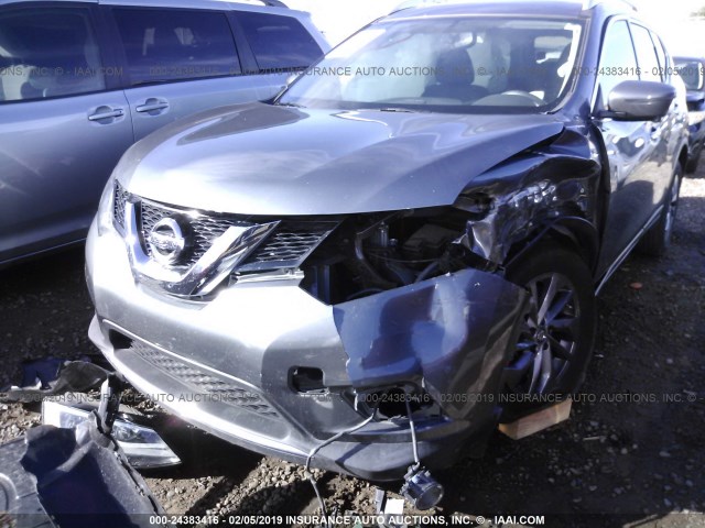 5N1AT2MTXGC745984 - 2016 NISSAN ROGUE S/SL/SV GRAY photo 6