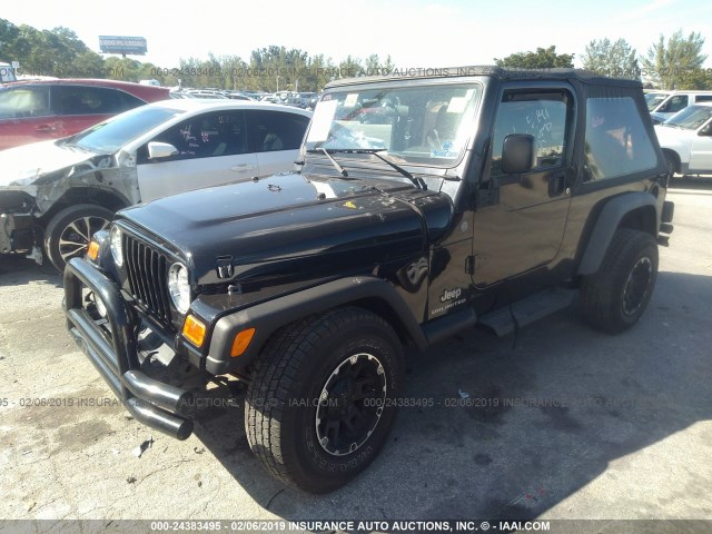 1J4FA49S34P785141 - 2004 JEEP WRANGLER / TJ SPORT BLACK photo 2