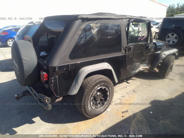 1J4FA49S34P785141 - 2004 JEEP WRANGLER / TJ SPORT BLACK photo 4