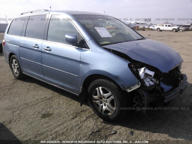 5FNRL38725B046519 - 2005 HONDA ODYSSEY EXL BLUE photo 1